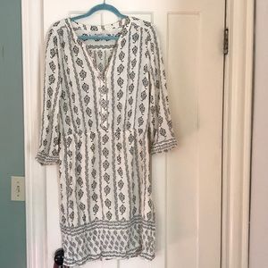Cream and black pattern dress